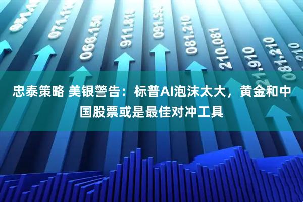 忠泰策略 美银警告：标普AI泡沫太大，黄金和中国股票或是最佳对冲工具
